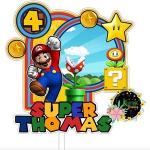 SUPER MARIO BROS 3D CAKE TOPPER l PERSONALIZED l ASSEMBLED